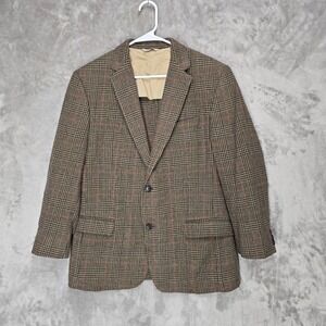 Banana Republic Men's 40R Brown Plaid Wool Blend Blazer Jacket Sport Coat Preppy